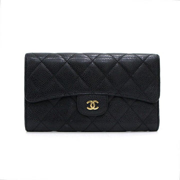 CHANEL Black Caviar Gold CC Classic Flap Women's Wallet A31506 159486199 [P]