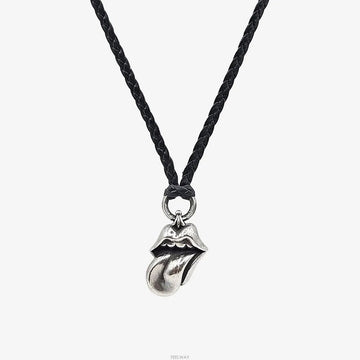 CHROME HEARTS ローリングストーンペンダントレザーストラップネックレス 7T06YQO3 159488967 [P]