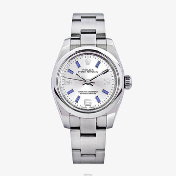 ROLEX オイスター パーペチュアル 26 シルバー 369 アラビック ブルー 4ILV2N1E 157847302 [P]