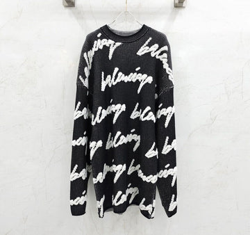 Balenciaga Cotton 3D Scribble Logo Knit 152876079 [P]