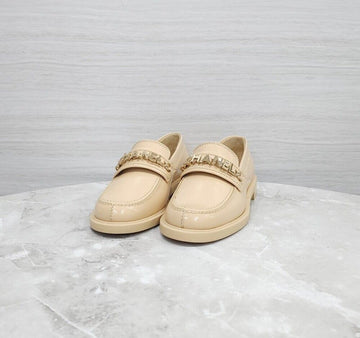 CHANEL Initial Pattern Chain Loafers Beige G37430 156700985 [P]