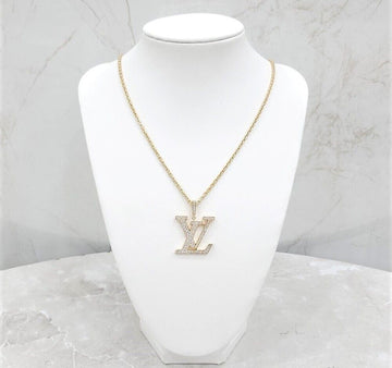 LOUIS VUITTON LV ダイヤ イエローゴールド ラージ ペンダント ネックレス Q93848 148511955 [P]
