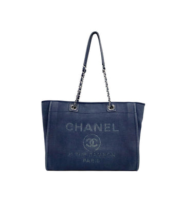 CHANEL Navy Canvas Deauville Bag 67023 159557272 [P]