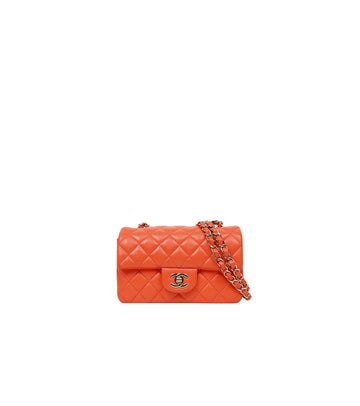CHANEL Orange Lambskin New Mini 65238 159557274 [P]