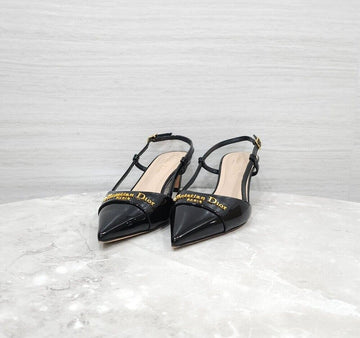 Dior My Slingback Pump Heels Patent Black KDV3VN 156809373 [P]