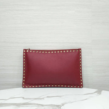 VALENTINO Clutch aus Leder in Burgunderrot 159558312 [P]