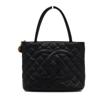 CHANEL Zeitlose CC schwarze Kaviar goldene Medaille Tote Bag A01804 159558365 [P]