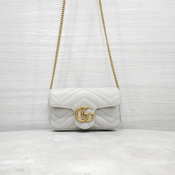 Gucci Marmont Super Mini Chain Bag Light Grey 476433 158135285 [P]