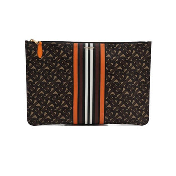 Burberry TB Canvas Stripe Pattern Gender-Neutral Zip Pouch Clutch Bag aa66950 159558405 [P]