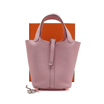 HERMES ローズサクラ タウリロン クレマンス 銀色 ロック ピコタン18 トートバッグ H056289CK3Q 159558401 [P]