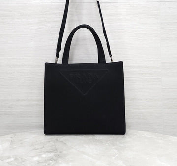 Prada Triangle Logo Canvas Drill Tote Bag 1BG382 156777828 [P]