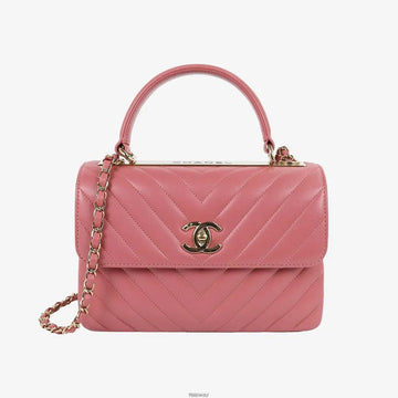 CHANEL Chevron Trendy CC Top Handle Medium Pink A92236 159561921 [P]