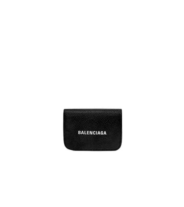 BALENCIAGA Schwarze Leder Geldbörse 66152 159562703 [P]