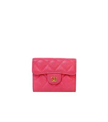 CHANEL ピンクキャビアスキンカード財布66349 159562769 [P]