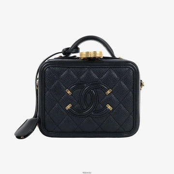 CHANEL Kosmetiktasche Vanity Case 27er Reihe Caviar Schwarz 46OCAO31 159562739 [P]
