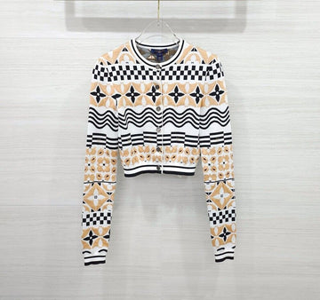 Louis Vuitton Monogram Tile Jacquard Cropped Cardigan 156777163 [P]