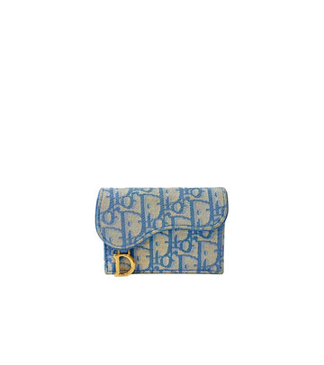 Dior Blue Oblique Saddle Card Holder 66482 159563459 [P]
