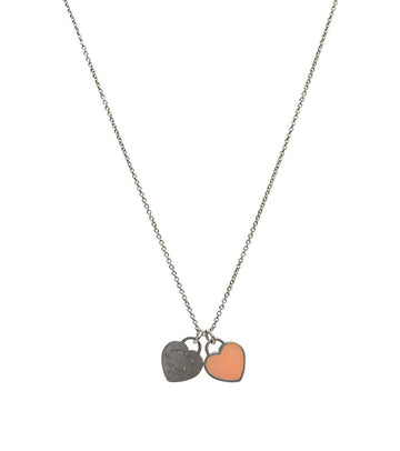 TIFFANY & CO Doppelte Herz Silber Halskette 67085 159564415 [P]