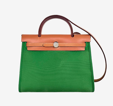 HERMES エルメス 31 グリーン X 各イング キャンバス SJ5GMDXU 158125034 [P]