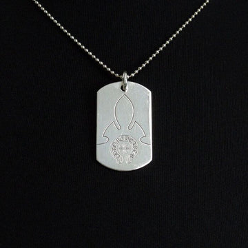 Chrome Hearts Flarey Dog Tag Large Pendant Ball Chain Necklace for Men aa66887 159570530 [P]