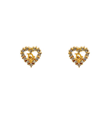 DIOR Cubic Heart Oblique Gold Ohrstecker 60145 159572238 [P]