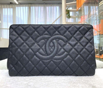 CHANEL Caviar Timeless CC Logo Clutch Bag Black 20 G082704 148576528 [P]