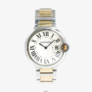 CARTIER Ballon Bleu de Watch Silber Gelbgold 36MM Automatik 72VAJ65R 159582318 [P]