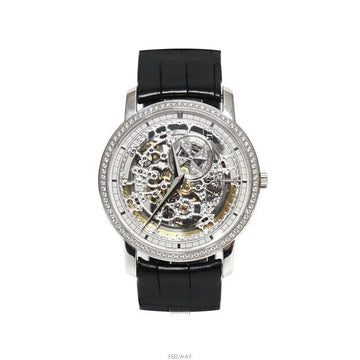 Vacheron Constantin Patrimony Traditionnelle Openworked Gold Case Diamond Bezel Leather Band 38MM 7225228776 75684120 [P]