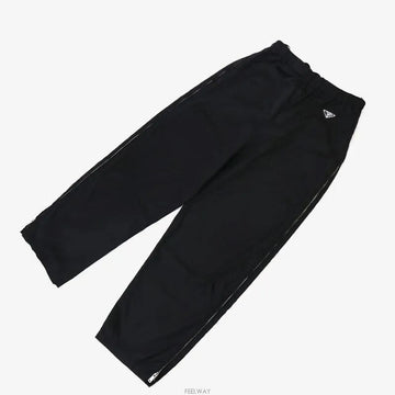 Prada Triangle Logo Zipper Nylon Wide Pants Black 40 155285085 [P]