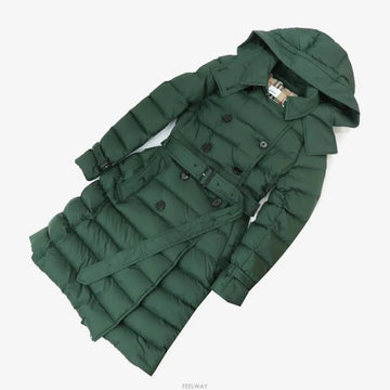 BURBERRY Abnehmbare Kapuze Daunenjacke Grün S 8033662 158373121 [P]