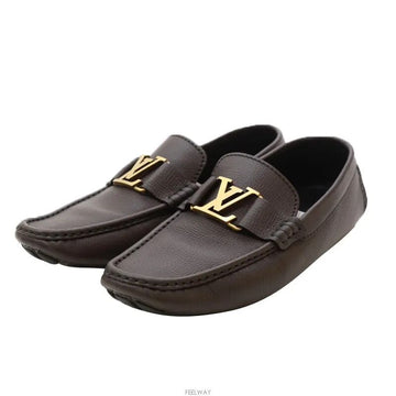 Louis Vuitton Leather Driving Loafer with Gold Logo Size 8 7279398074 79673567 [P]