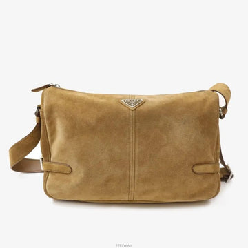 PRADA Suede Crossbody Bag Braun 9485403964 158372224 [P]