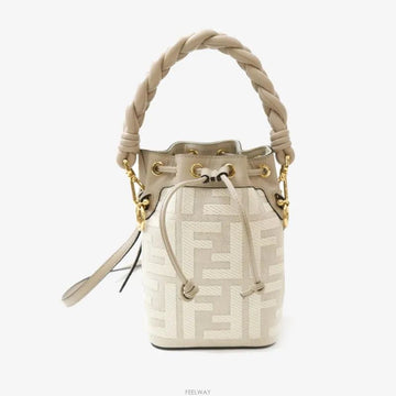 Fendi Montrezzo Mini Bucket Bag Crossbody Beige 9483909672 158372524 [P]