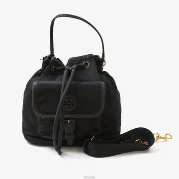 Tory Burch Drawstring Bucket Bag Crossbody Black 9484079604 158372389 [P]
