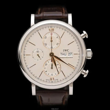 IWC Portofino Chrono Leather Band Brown 42MM 7261183633 77510892 [P]