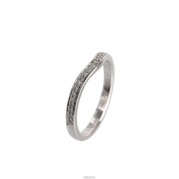 Cartier Ballerina Wedding Band Platinum Semi Pavé Diamond 48 2MM 7241871388 75875701 [P]