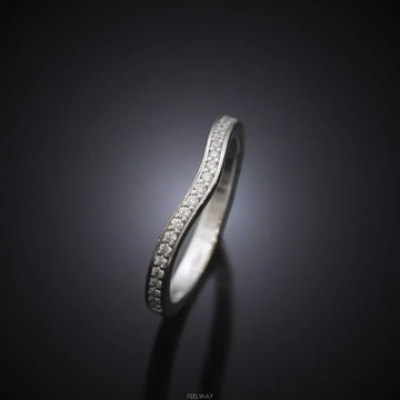 Cartier Ballerina Wedding Band Platinum Semi Pavé Diamond 47 2MM 7241881748 75683707 [P]