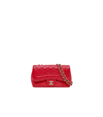 CHANEL Red Quilted Flap Shoulder Bag 67228 159646123 [P]