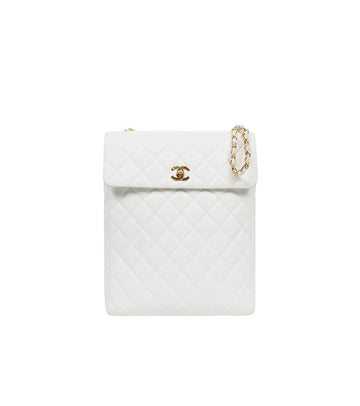CHANEL ホワイトキャビアスキンマトラセチェーンショルダーバッグ 67518 159646127 [P]