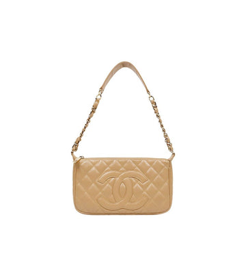 CHANEL ベージュ キャビア ビッグCC チェーン ショルダーバッグ 67272 159646124 [P]
