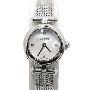 GUCCI Damen Quarzstahl Uhr mit Mutterperlenszifferblatt 159646130 [P]