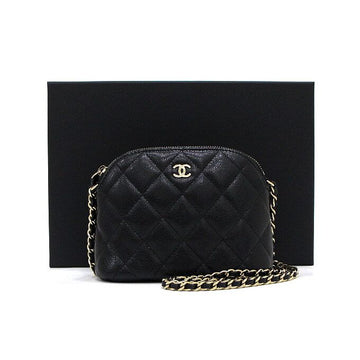 CHANEL AP4000 Mini Tasche aus schwarzem Kaviar mit goldfarbenem CC-Logo und Kettenriemen 159646516 [P]