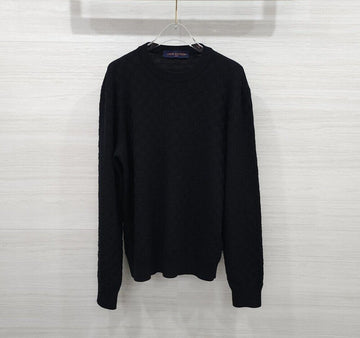 LOUIS VUITTON Crewneck-Pullover mit Damier-Signatur Schwarz 1A7XCE 156809300 [P]