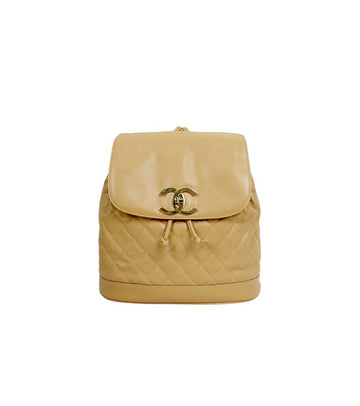 CHANEL Beige Caviar Quilted Flap Backpack 63777 159656662 [P]