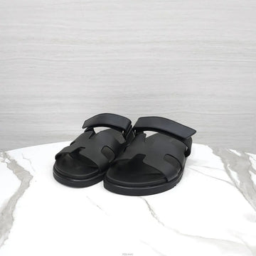 Hermes Cipre Calfskin Sandal Slipper Noir Black H222000Z 159657038 [P]