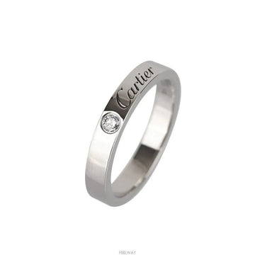Cartier C de Wedding Band Platinum Diamond 1P Size 48 3MM 7682108391 141878656 [P]