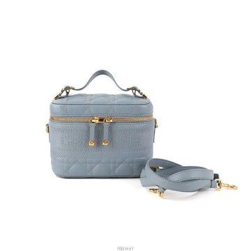 Dior Travel Small Vanity Tote Bag Blue Cannage Lambskin S5488UNTR 76894424 [P]