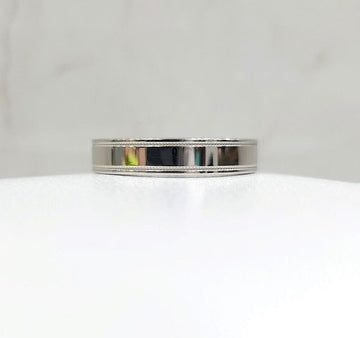 TIFFANY & CO Neue Doppel-Millgrain-Bandring Platin 4MM 6.5 133487368 [P]