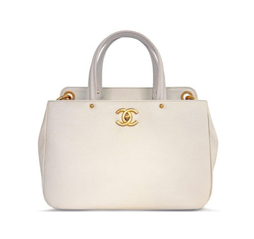 CHANEL Unused Shopping Bag Small Ivory A93758 156746354 [P]