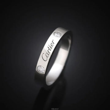 Cartier C Wedding Band Platinum Diamond 2P Size 49 3MM 7682162903 141878675 [P]